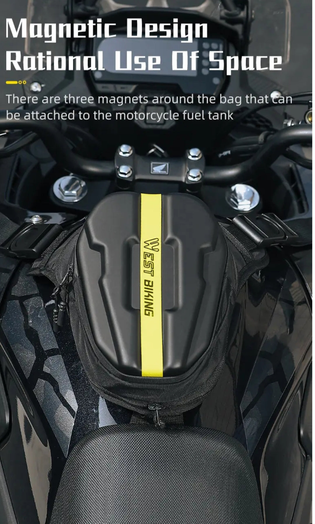 Magnetic Motorcycle Tank Bag For Triumph Starps Waist Bag Leg Bag Black