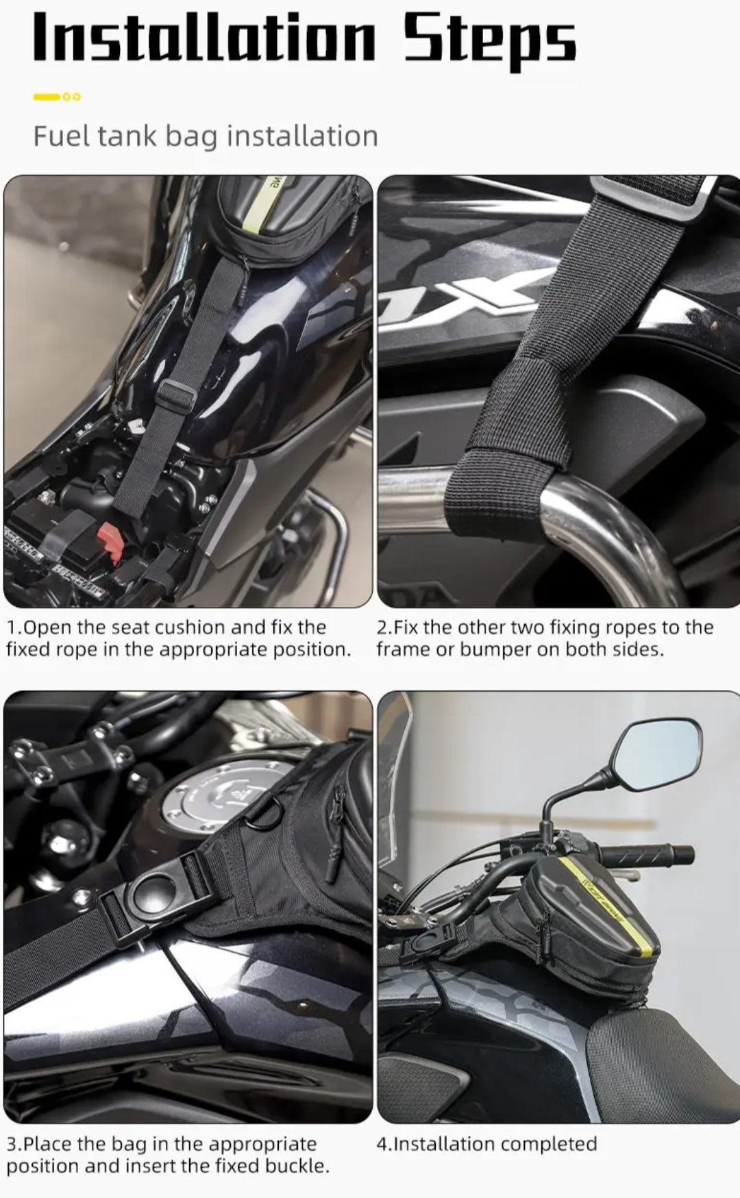 Magnetic Motorcycle Tank Bag For Triumph Starps Waist Bag Leg Bag Black