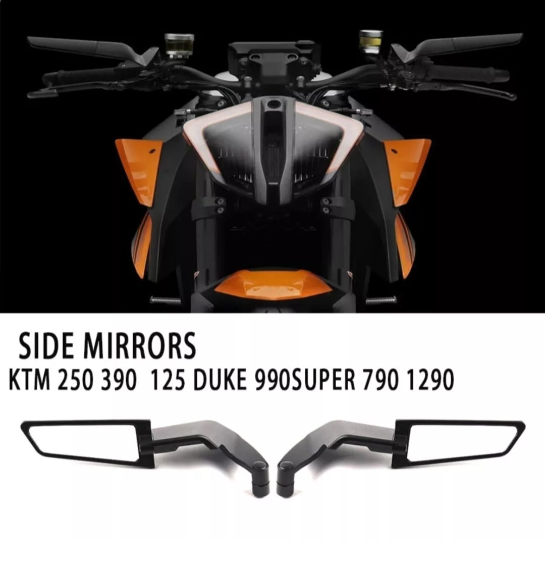 KTM 250 390 200 690 890 1290 1390 Duke Winglet Wing Mirrors aluminium black