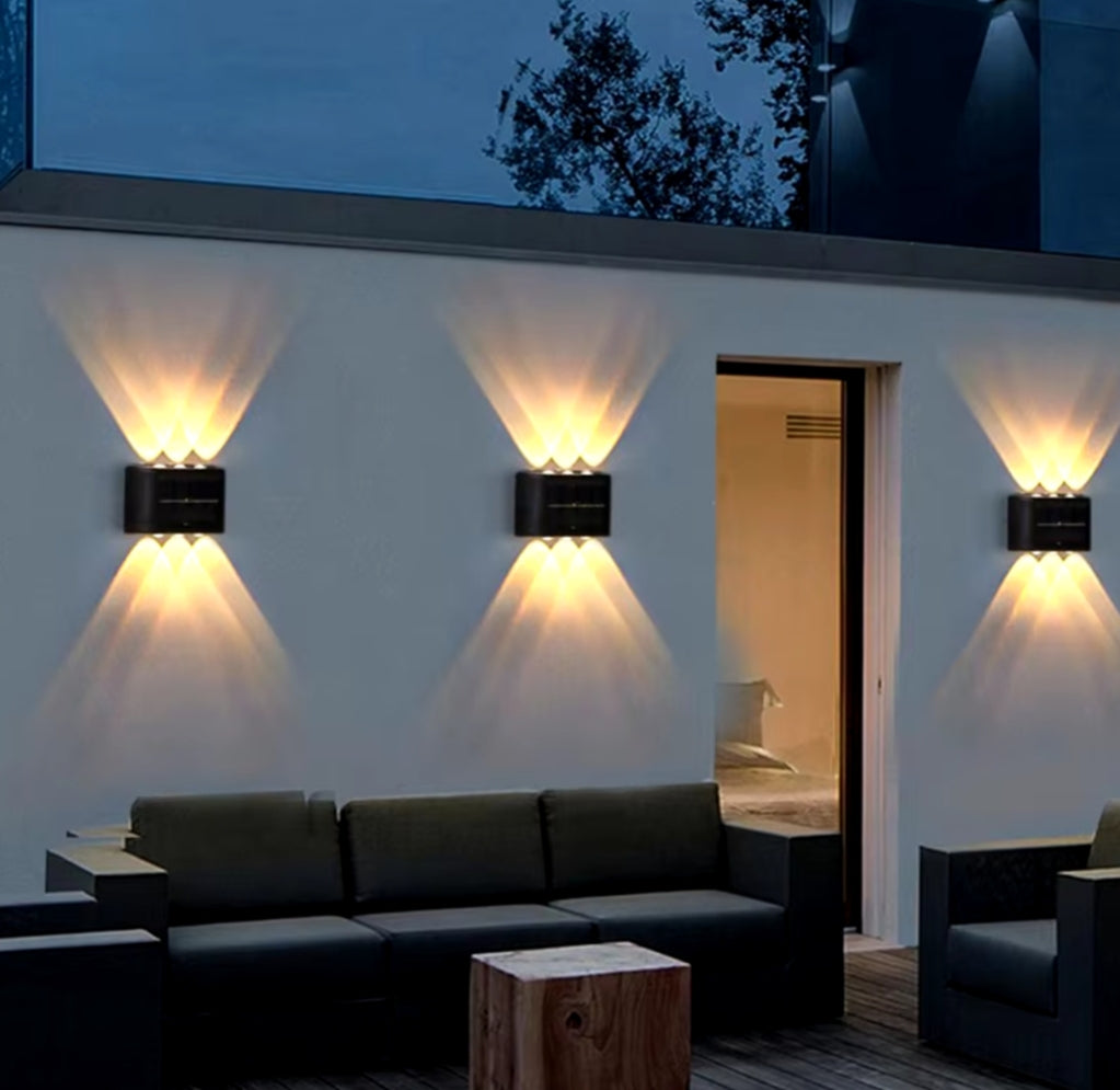 Solar outdoor lights warm 2 pieces