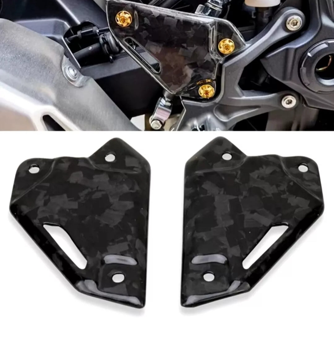 Kawasaki Z900 Heel Guard Plates Real Forged Carbon Fiber