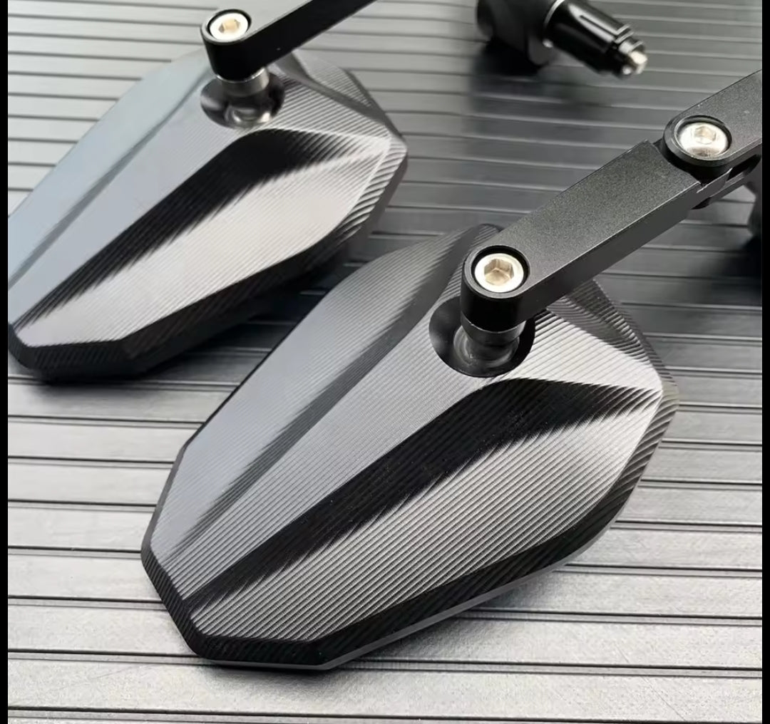 Bar End Motorcycle Foldable Mirrors – CNC Aluminum Rear View Mirrors for Naked Bikes | Universal Fit for Most Models Including Yamaha MT, Kawasaki Z, Honda CB, Ducati Monster, KTM Duke
