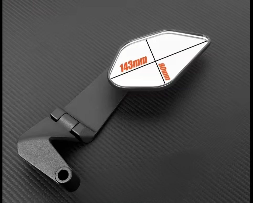Foldable Double-Fold Motorcycle Bar End Wing Mirrors – Blue Anti-Glare Glass | KTM Super Duke Models