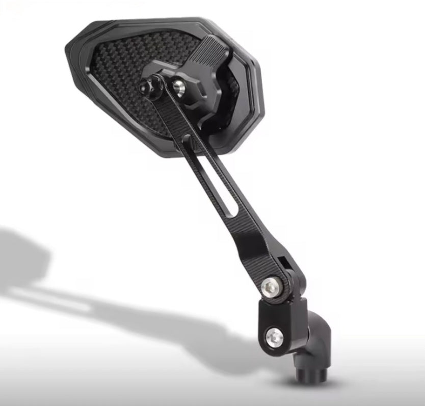 BMW F800R CNC Aluminum Motorcycle Mirrors – Carbon Look Adjustable Rear View Side Mirrors for Sport Bikes, Cruisers & Scooters
