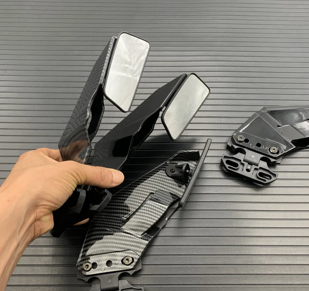 BMW Sports Bike Motorcycle Aerodynamic Winglet wing Mirrors Carbon Look