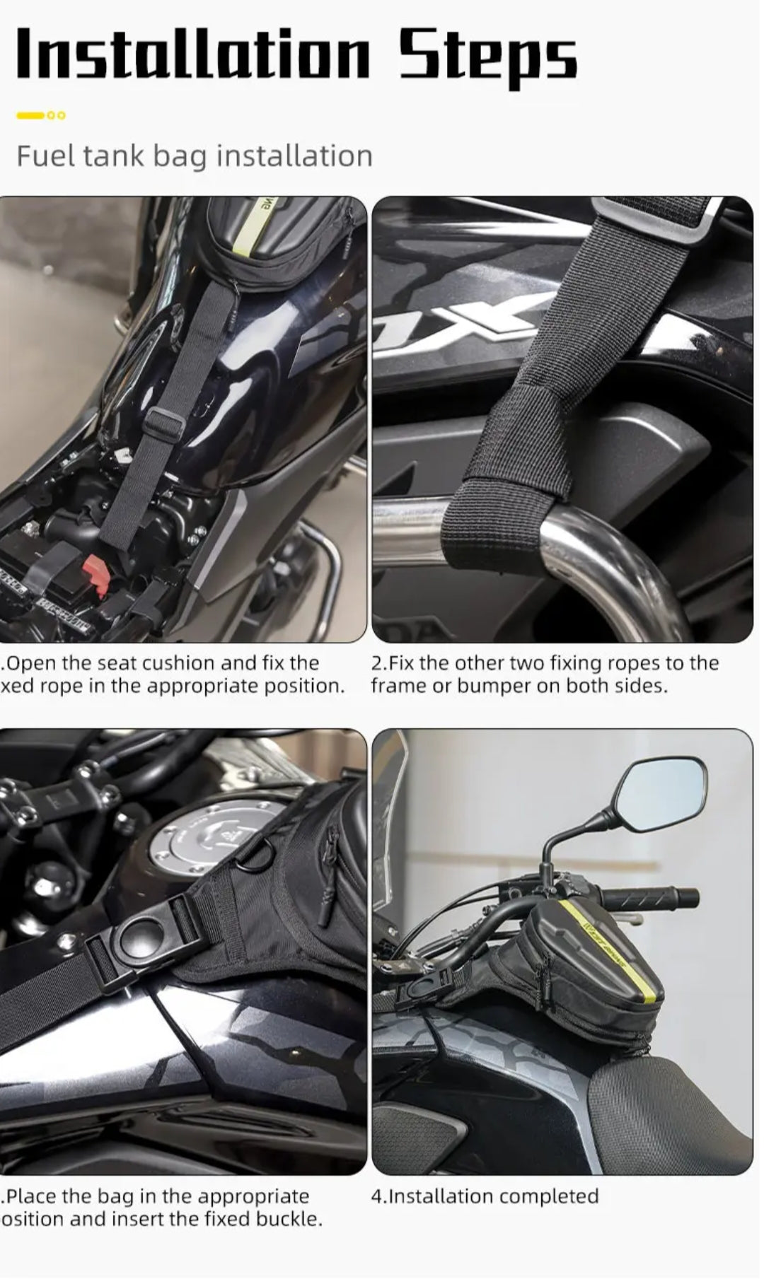 Magnetic Motorcycle Tank Bag For Triumph Starps Waist Bag Leg Bag Black
