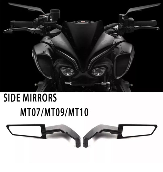 Yamaha MT07 MT09 MT10 winglet mirrors CNC aluminium black