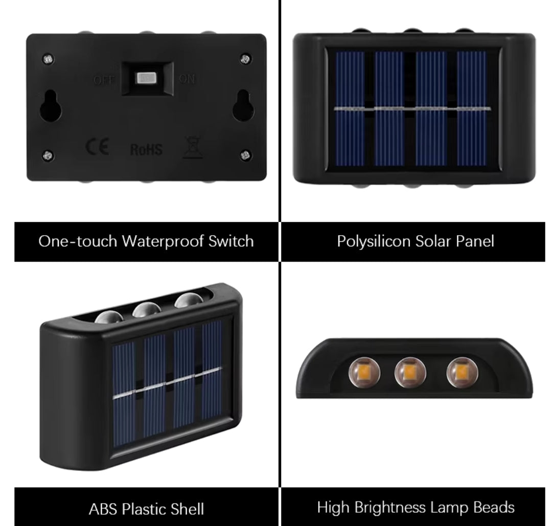 Solar outdoor lights warm 2 pieces