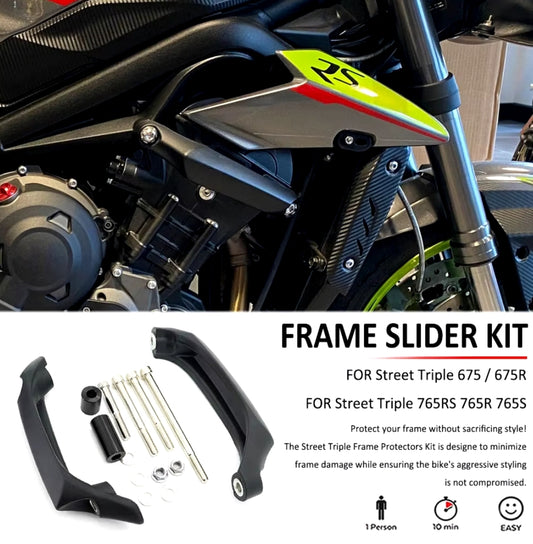 Triumph Street Triple 765R 765RS 675 675R Engine Guard Crash Protector Black