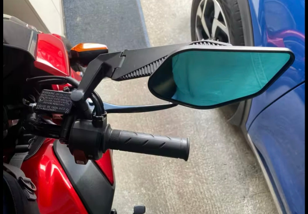 Foldable Double-Fold Motorcycle Wing Mirrors – Blue Anti-Glare Glass |  MV Agusta Brutale 1078