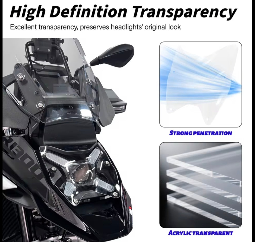 BMW R1300GS Headlight Guard – Blue Acrylic Headlight Protector Cover for BMW R1300GS 2024- (Easy Install, Durable Protection)
