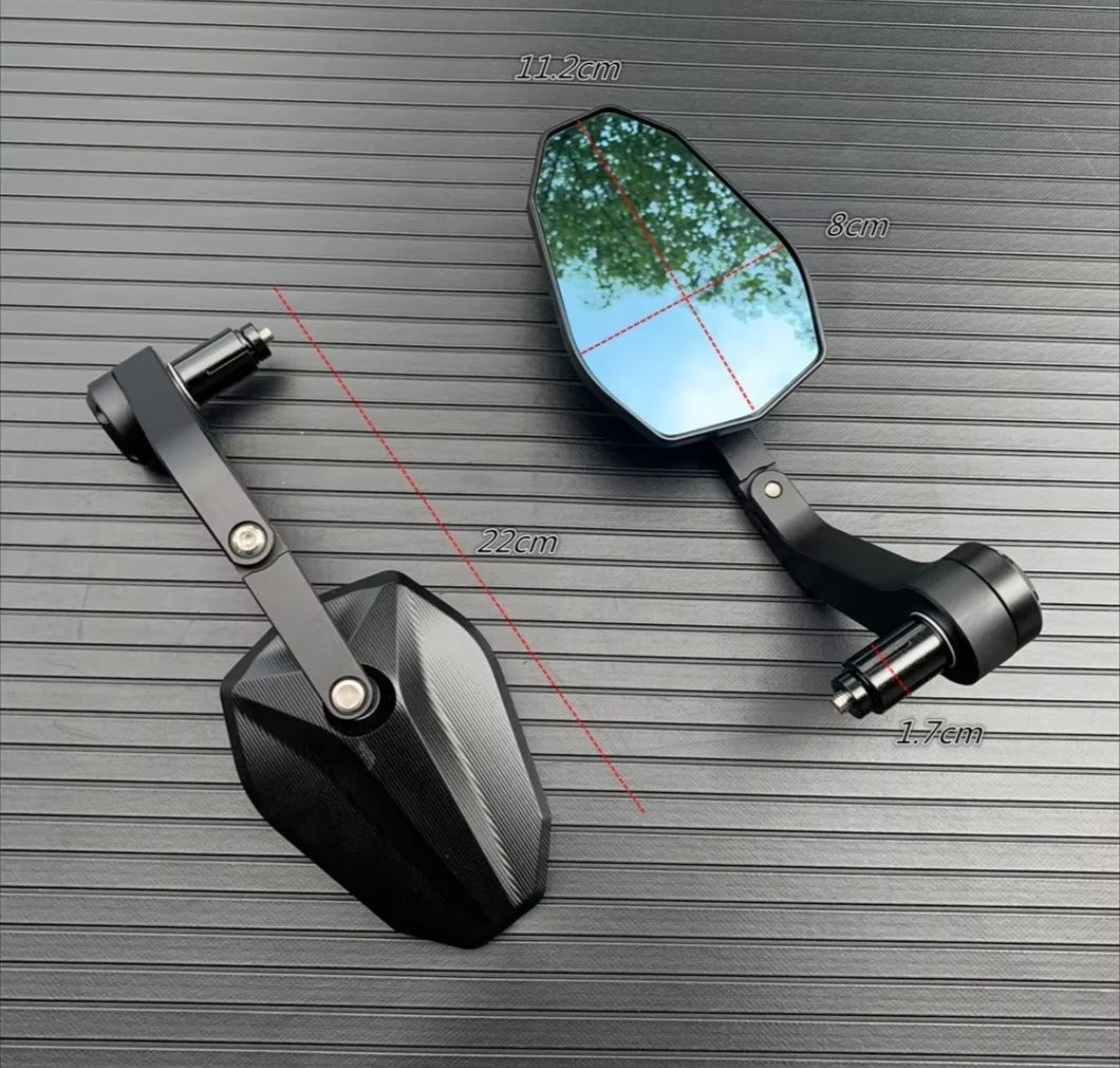 Bar End Mirrors Black Aluminium Motorcycle