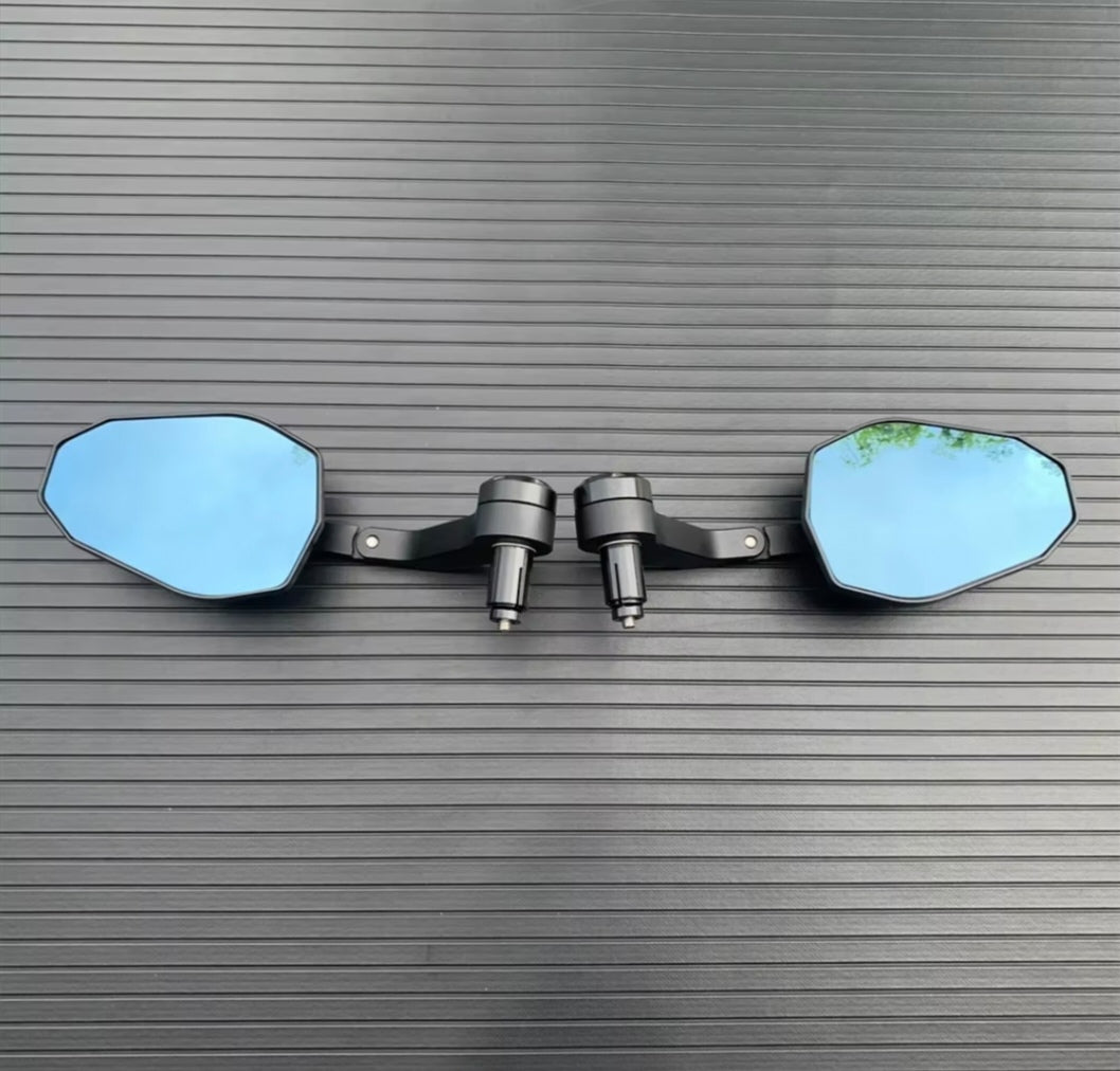 Bar End Mirrors Black Aluminium Motorcycle