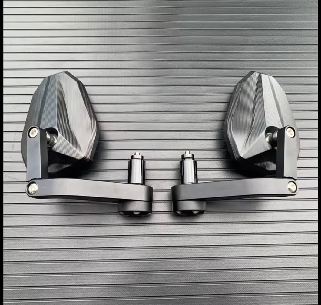 Bar End Mirrors Black Aluminium Motorcycle