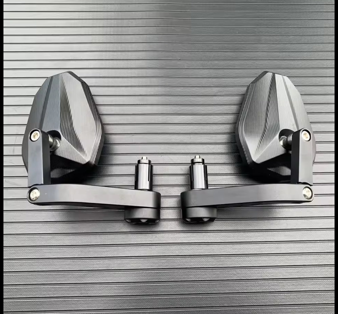 Bar End Motorcycle Foldable Mirrors – CNC Aluminum Rear View Mirrors for Naked Bikes | Universal Fit for Most Models Including Yamaha MT, Kawasaki Z, Honda CB, Ducati Monster, KTM Duke