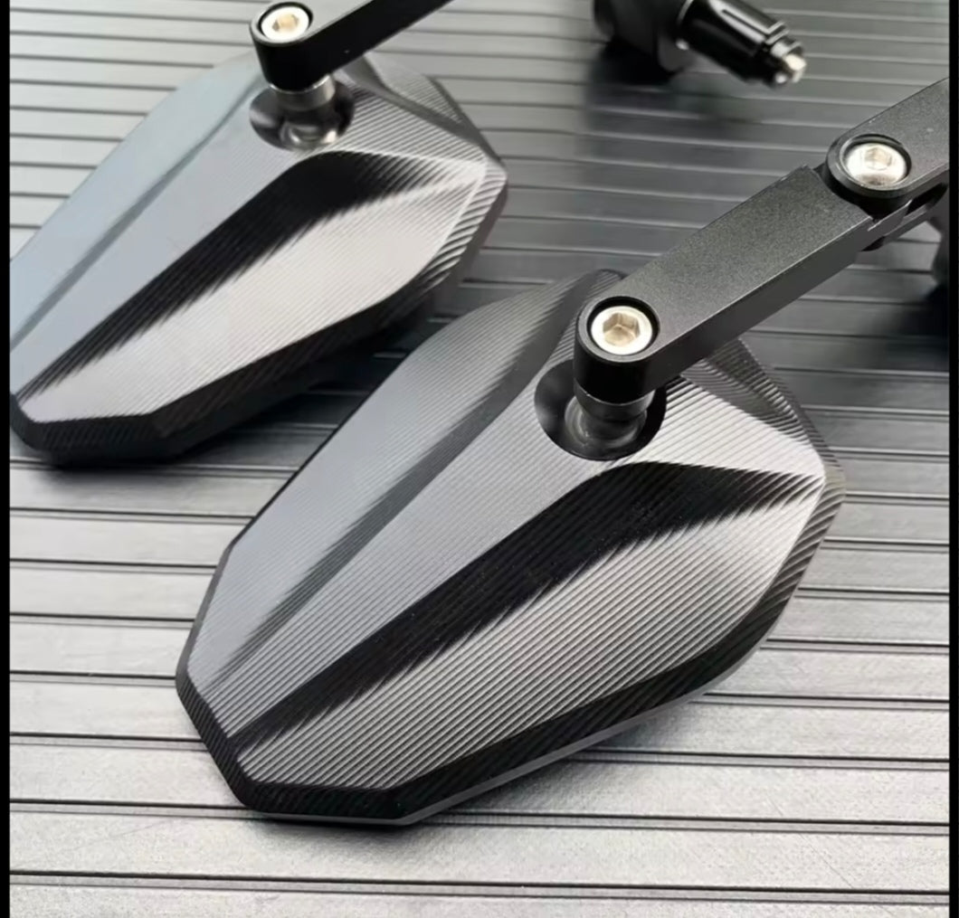 Bar End Mirrors Black Aluminium Motorcycle