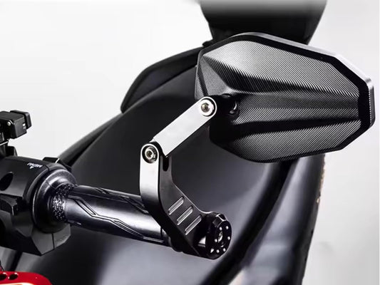 Bar End Motorcycle Foldable Mirrors – CNC Aluminum Rear View Mirrors for Naked Bikes | Universal Fit for Most Models Including Yamaha MT, Kawasaki Z, Honda CB, Ducati Monster, KTM Duke