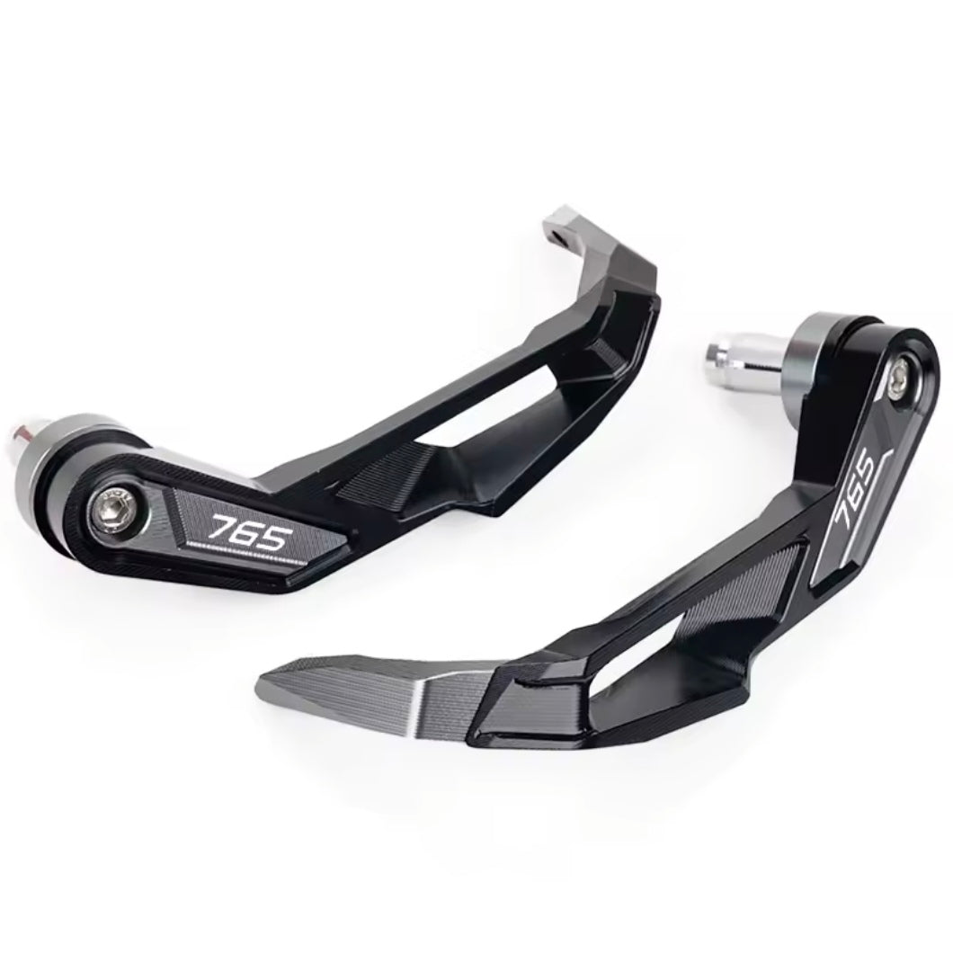 Triumph Street Triple 765 RS / R / S (2017–2026) CNC Handlebar Grip Guard Brake & Clutch Lever Protector Grey
