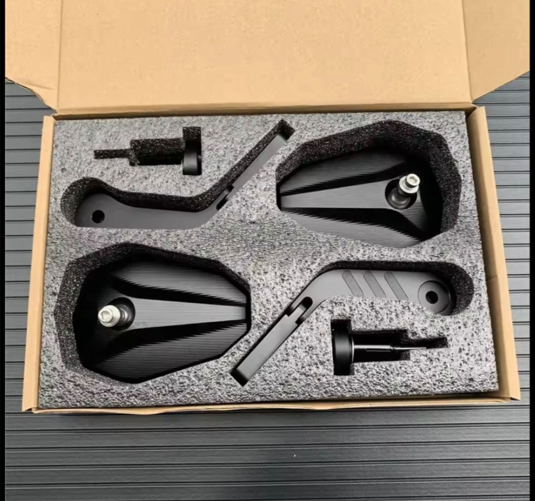 Bar End Mirrors Black Aluminium Motorcycle