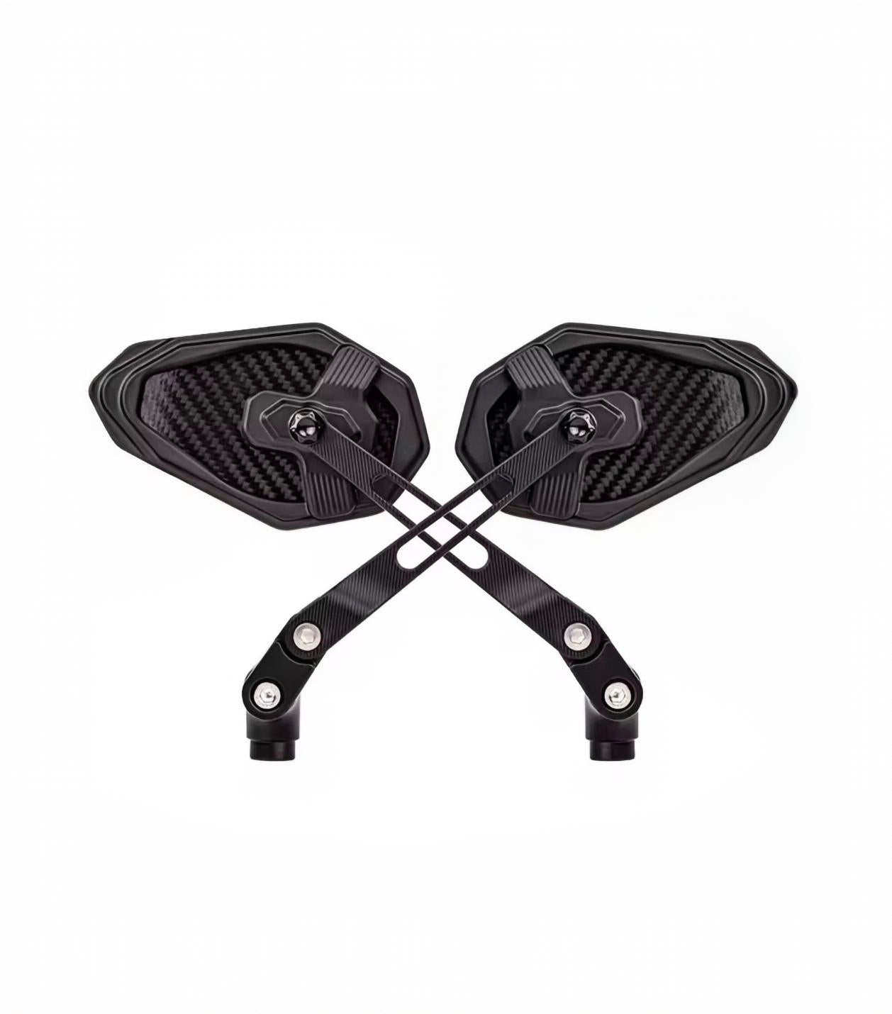Aprilia Tuono 660 / V4 / 1100 Aluminum Motorcycle Mirrors – Carbon Look Adjustable Rear View Side Mirrors for Sport Bikes, Cruisers & Scooters